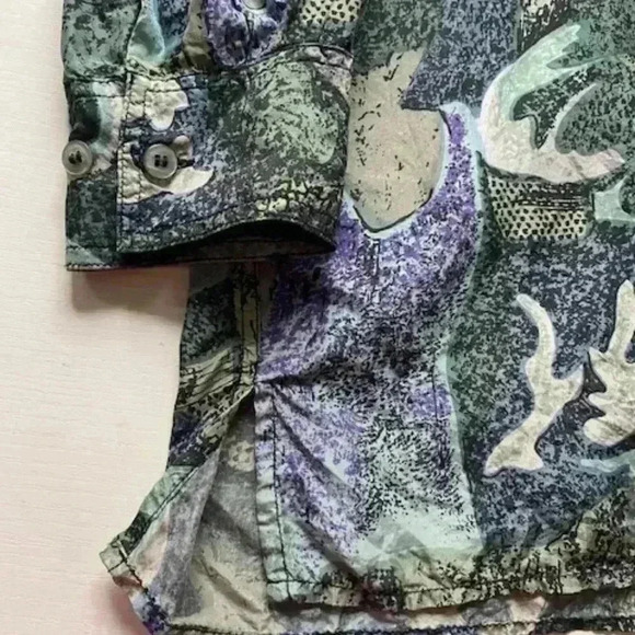 Vintage Robert Stock Abstract Pattern Silk Button Up Shirt Size M - Picture 5 of 13